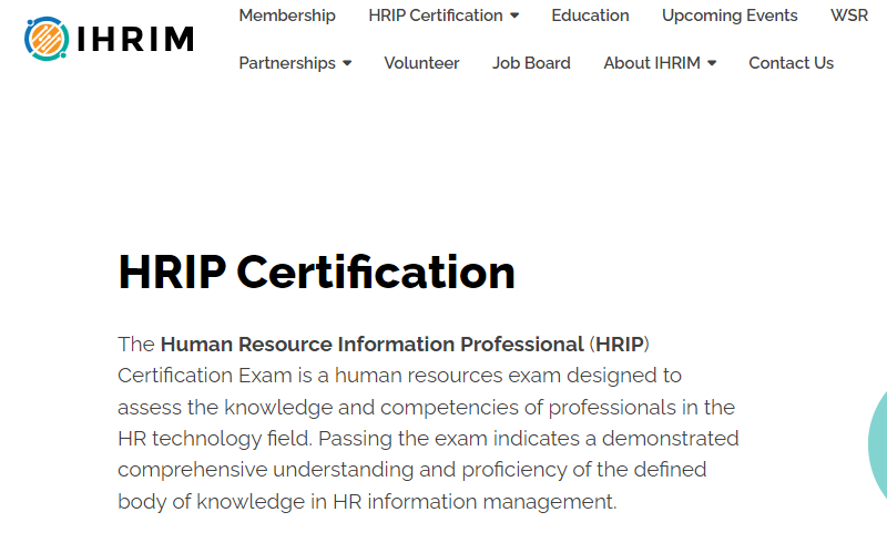 10. Human Resource Information Professional (HRIP) By IHRIM