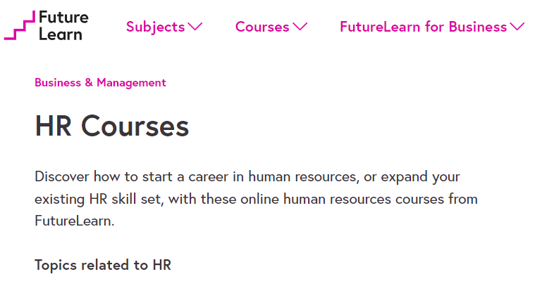 9. FutureLearn HR Training Courses