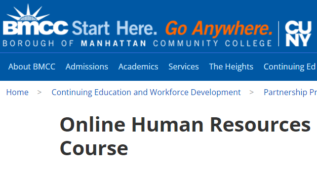 8. Online Human Resource Professional Training Course By BMCC