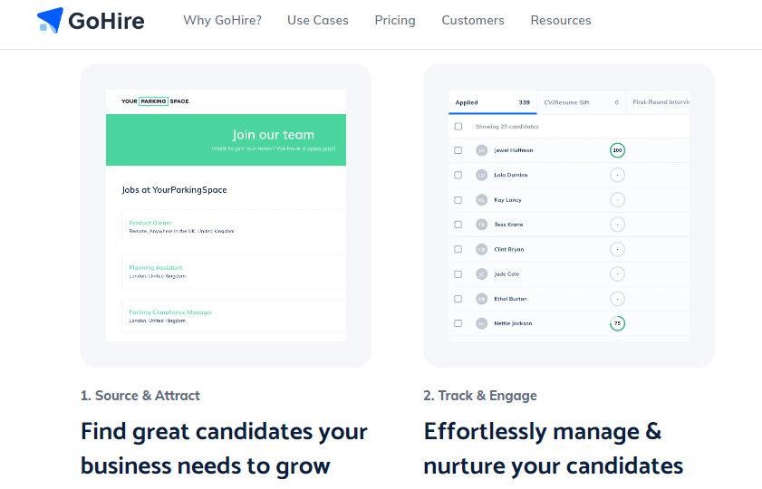 8. GoHire – Best For Small Startups